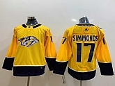 Youth Nashville Predators 17 Simmonds Yellow Adidas Jersey,baseball caps,new era cap wholesale,wholesale hats